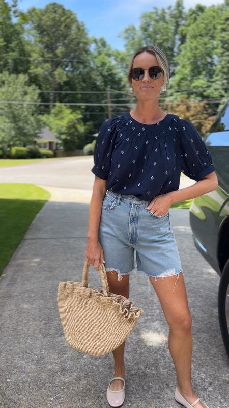 Testing the jorts waters…. But seriously the little longer length is giving me all the good vibes. The denim is so soft and true to size  for shorts ( which for me is a 27 ). Shirt is a favorite - light gauzy cotton. Size small. 

#LTKStyleTip #LTKVideo #LTKFindsUnder100