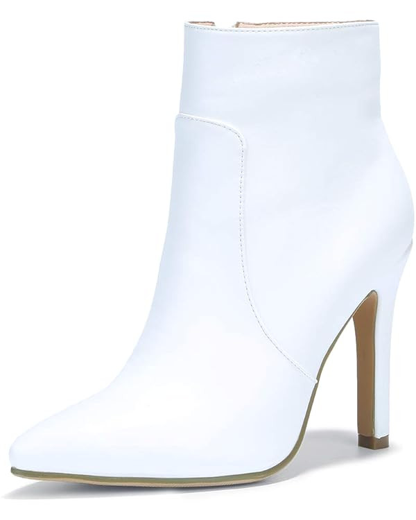 IDIFU Ankle Boots for Women High Heel Pointed Toe Boots Side Zipper Stiletto Booties | Amazon (US)