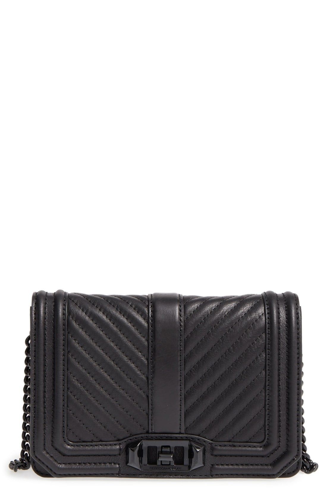 Rebecca Minkoff Small Love Leather Crossbody Bag in Black/Black Hrdwr at Nordstrom | Nordstrom