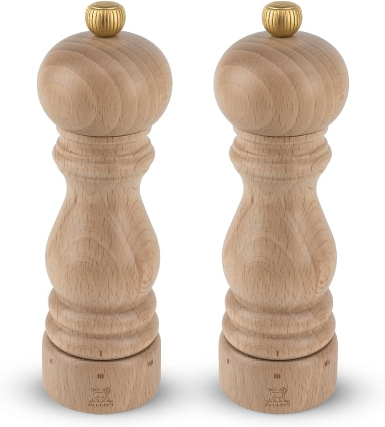 Peugeot - Paris u’Select Salt and Pepper Mill Set - Adjustable Grinders - Beechwood, Natural, 7... | Amazon (US)
