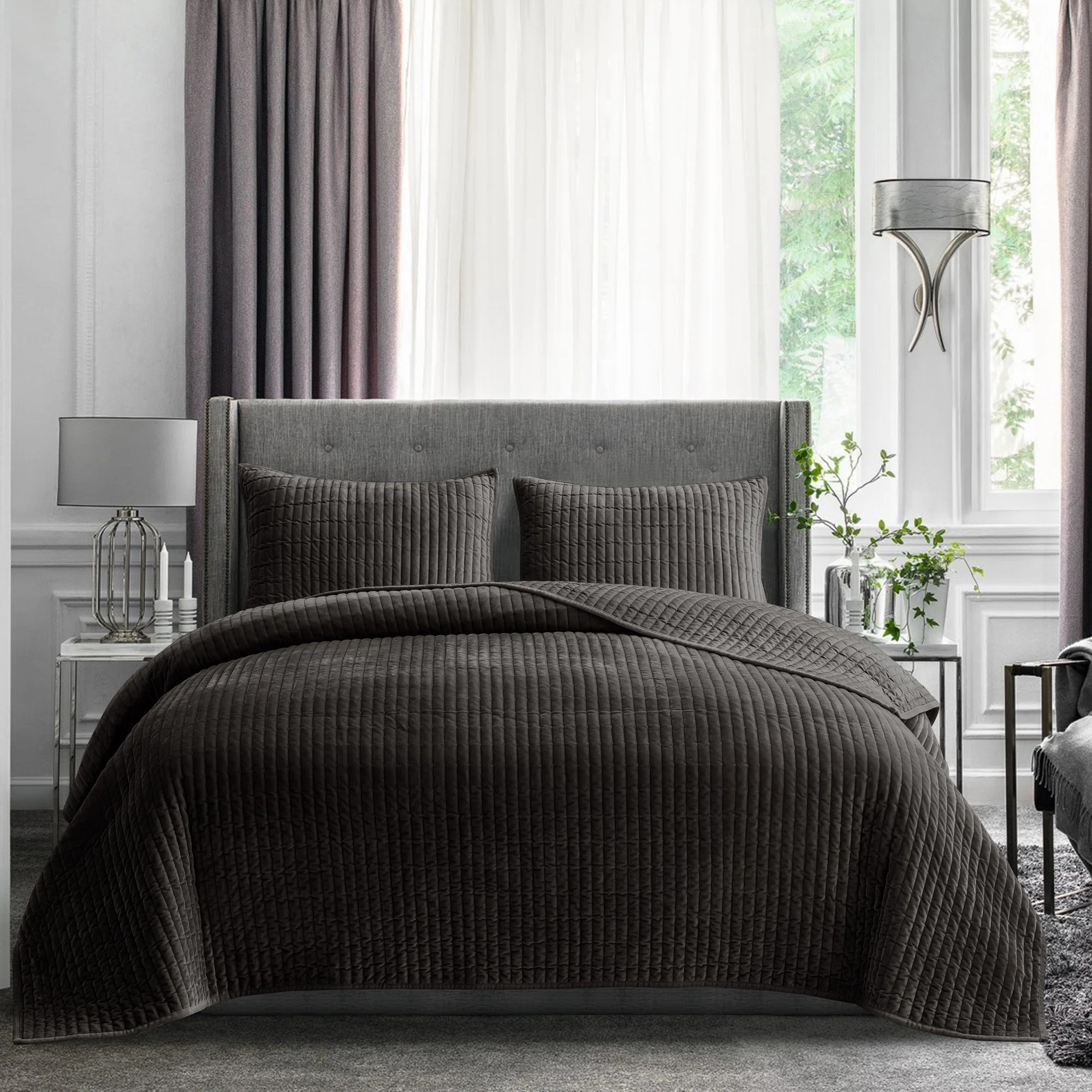 Wonderful Velvet 3-piece reversible quilt set | Wayfair North America