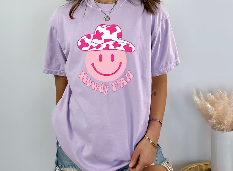 Howdy Shirt Pink White Purple, Bachelorette Nash Bash Shirt, Trendy Women Tshirts, Country Tshirt... | Etsy (US)