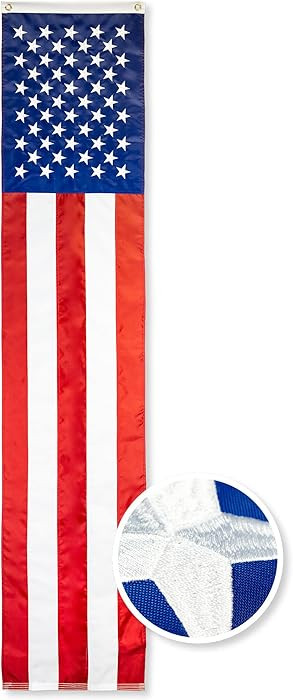 G128 American Flag Patriotic Bunting & Flag Pulldown, 50 Embroidered Stars with 5 Fully Sewn Stri... | Amazon (US)