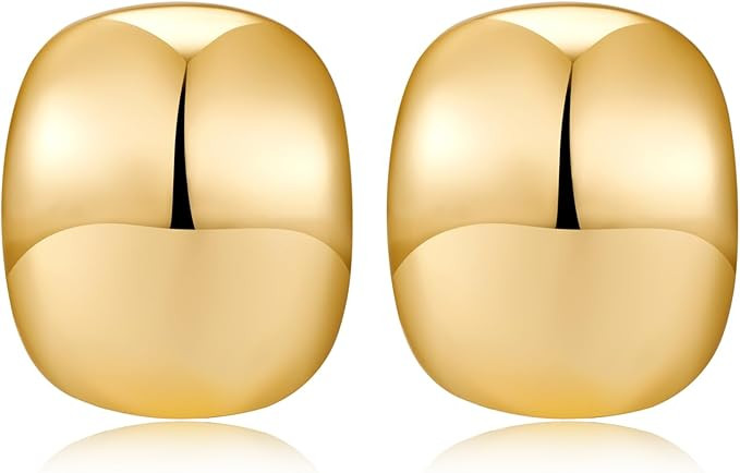 COORWEEL Large Gold Statement Chunky Stud Earrings for Women Trendy Vintage Large Gold Geometric ... | Amazon (CA)