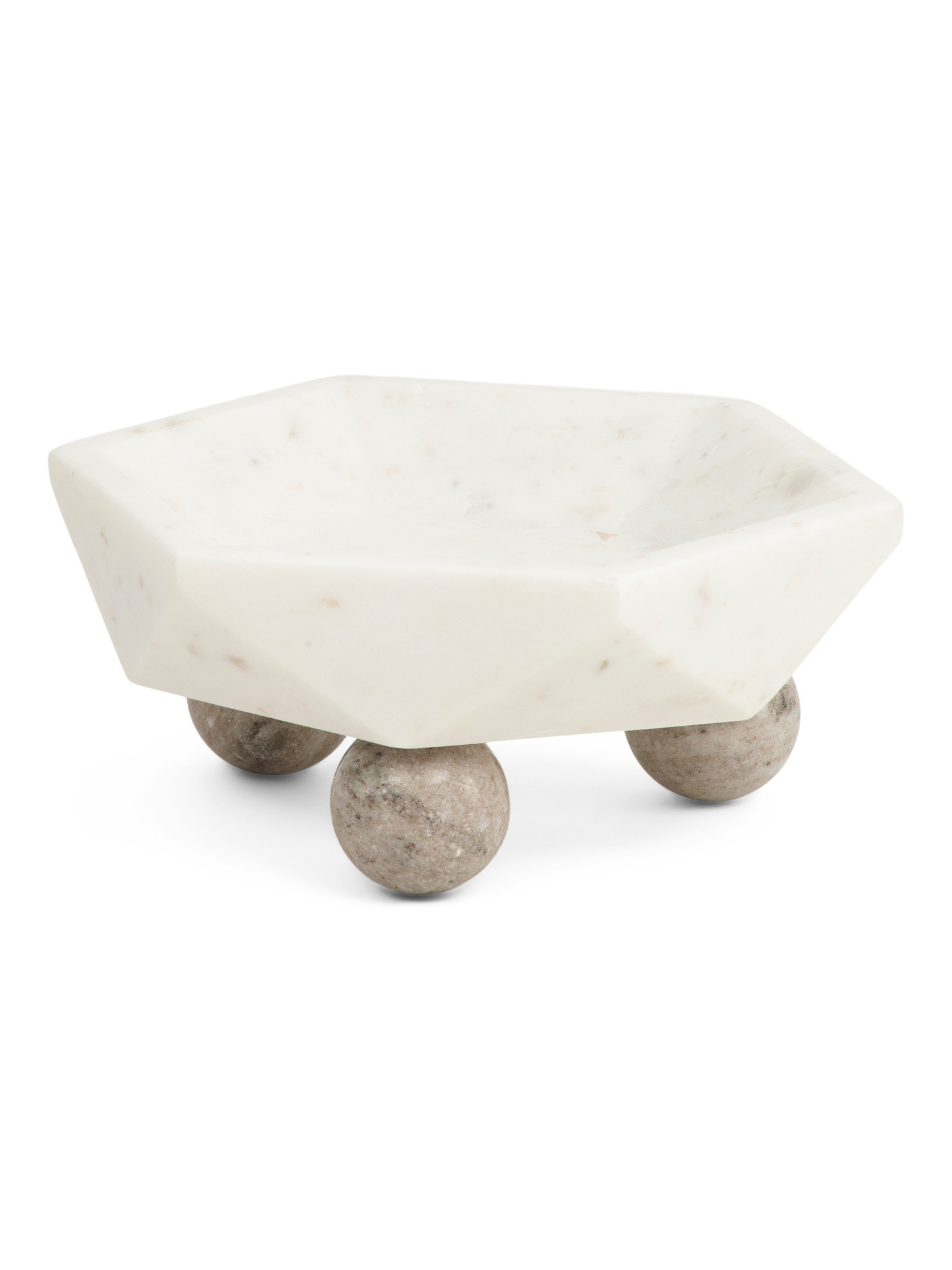 10x4 Marble Hexagon Bowl With Ball Feet | TJ Maxx