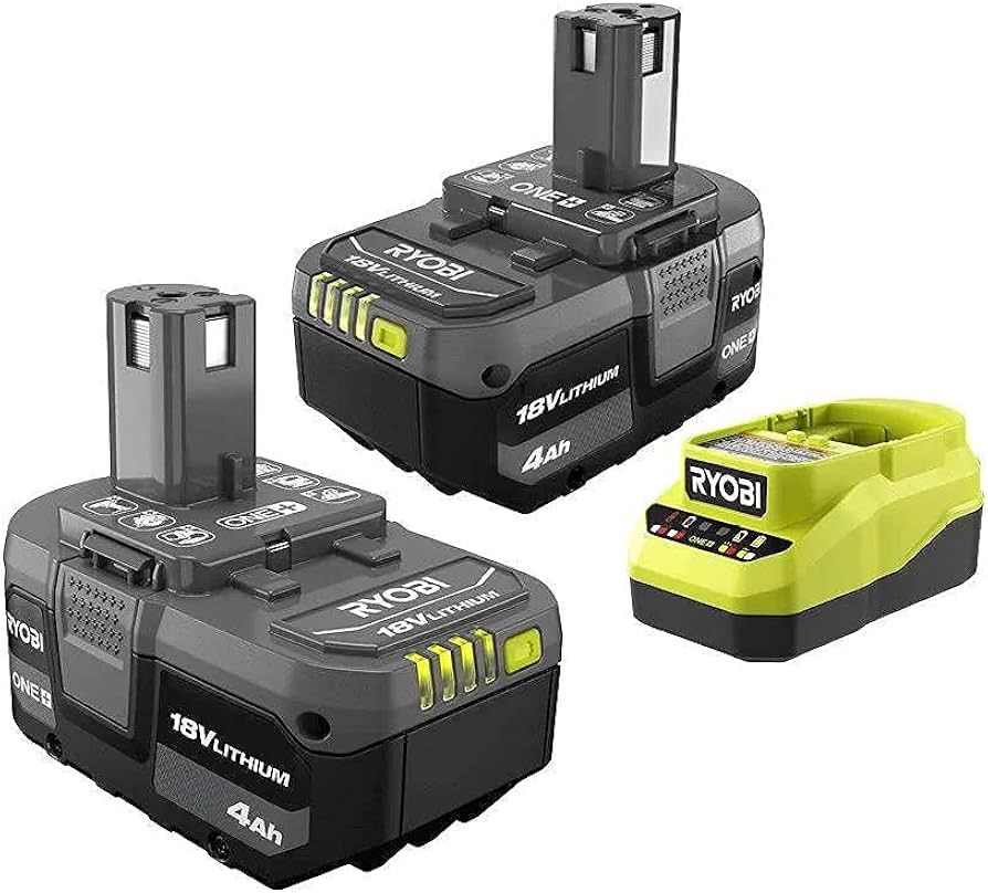 generic1 Ryobi ONE+ 18V Lithium-Ion 4.0 Ah Battery (2-Pack) and Charger Kit, 1 (PSK006) | Amazon (US)