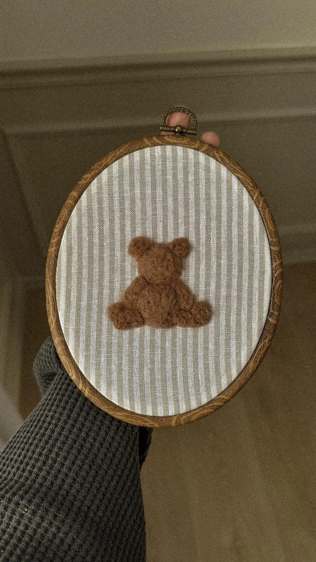 Embroidered Teddy Bear Wall Decor for Nursery | Gender Neutral Nursery Decor - Etsy | Etsy (US)