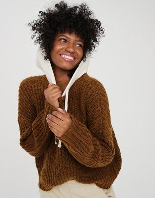 OFFLINE By Aerie Ribbed Sweater Hoodie | Aerie