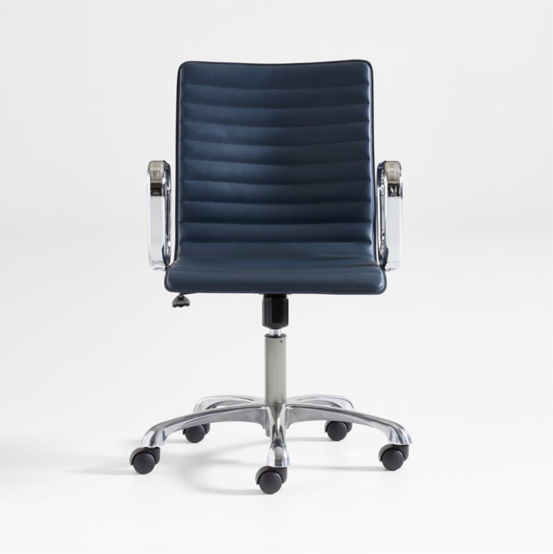 Ripple Navy Office Chair with Chrome Base + Reviews | Crate & Barrel | Crate & Barrel