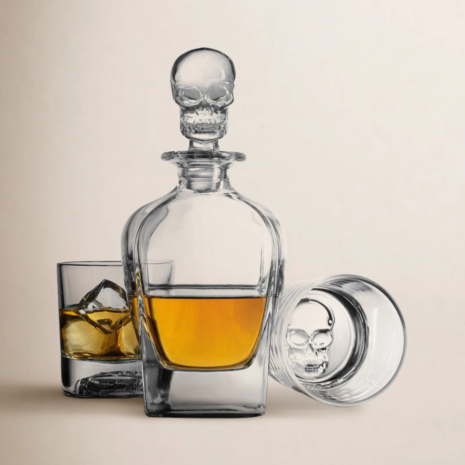 Skull Crystal Whiskey Glass | Birch Lane