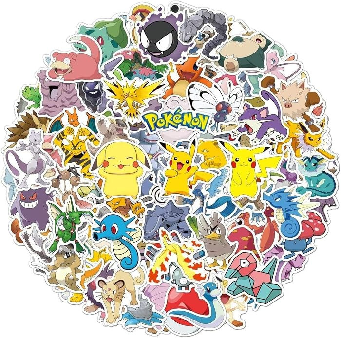 100 Cartoon Pok\u00e9mon Stickers Waterproof & Durable Cute Decals for Perfect for Laptops, Phone... | Amazon (US)