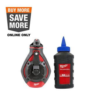 Milwaukee 100 ft. Bold Line Chalk Reel Kit with Blue Chalk 48-22-3982 - The Home Depot | The Home Depot