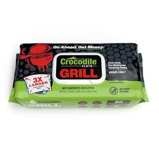 CROCODILE CLOTH Grill Cleaning Pre-Moistened Heavy-Duty Wet Cloths/Cleaning Wipes 6601 - The Home... | The Home Depot