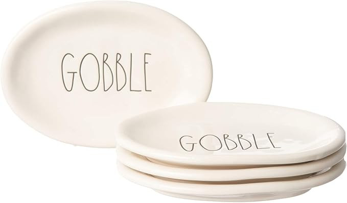 Rae Dunn Gobble Appetizer Plates - Set of 4, 8” | Amazon (US)