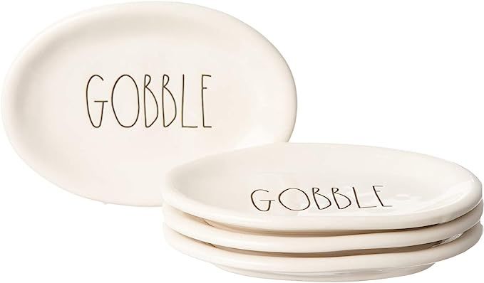 Rae Dunn Gobble Appetizer Plates - Set of 4, 8” | Amazon (US)