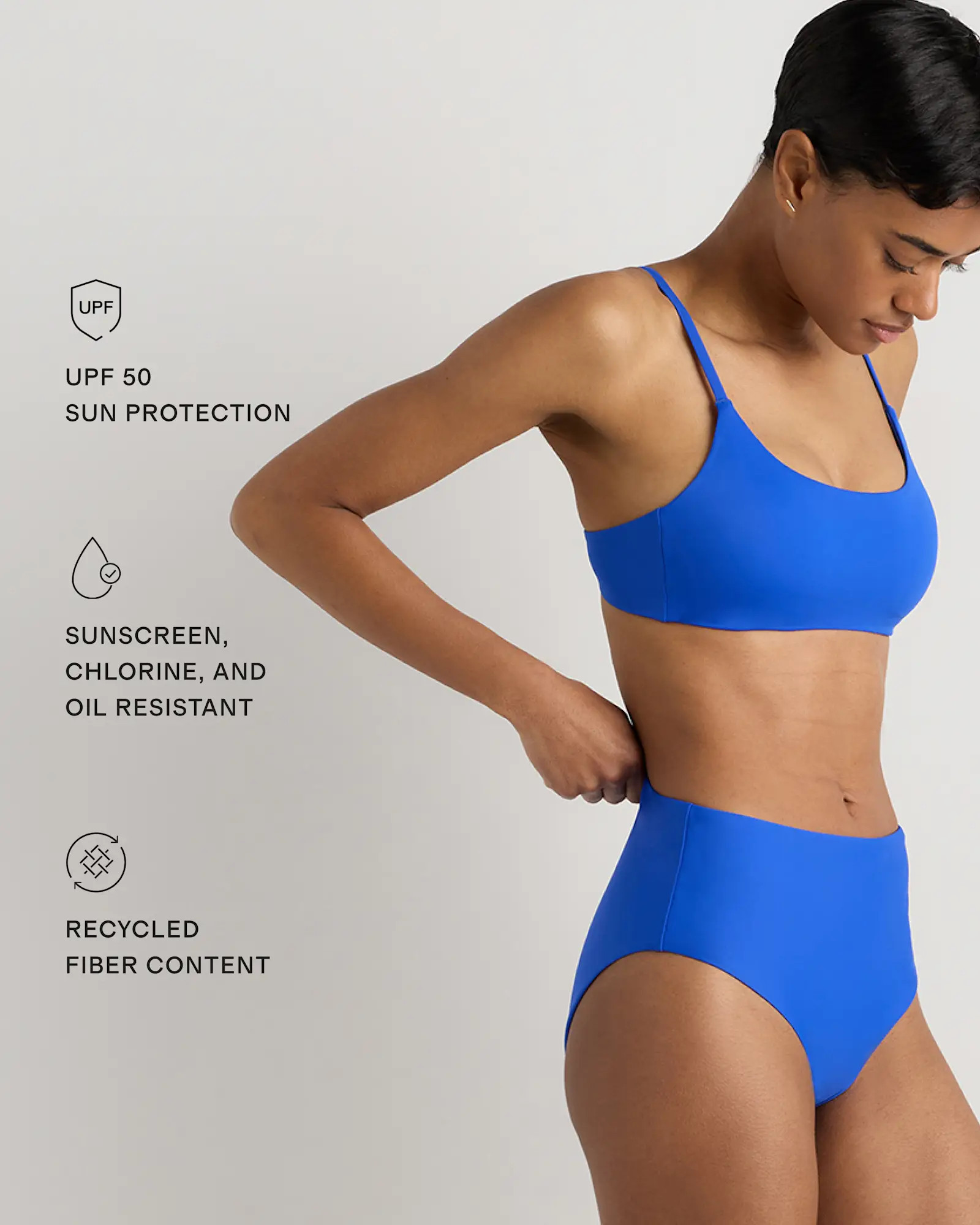 Italian High Rise Bikini Bottom in Electric Blue | Quince