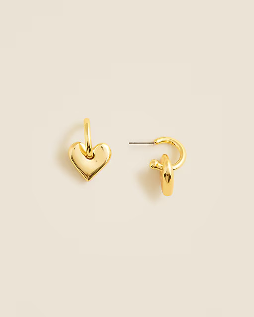 Heart huggie hoop earrings | J. Crew US