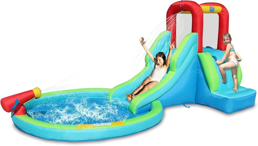 Action Air Inflatable Waterslide, Bounce House with Slide for Wet and Dry, Kids Backyard Waterpar... | Amazon (US)