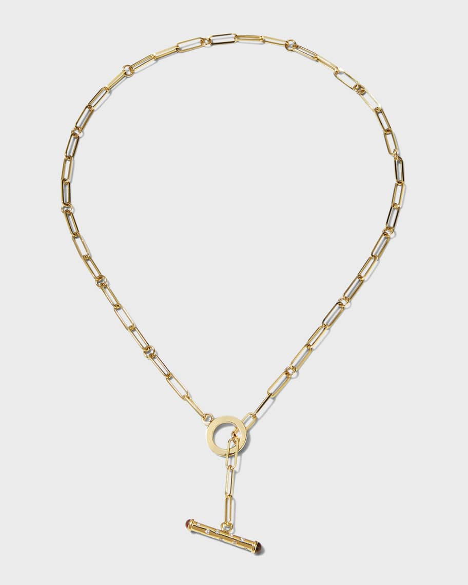 Yellow Gold Paperclip Chain Necklace with Diamond Toggle | Neiman Marcus