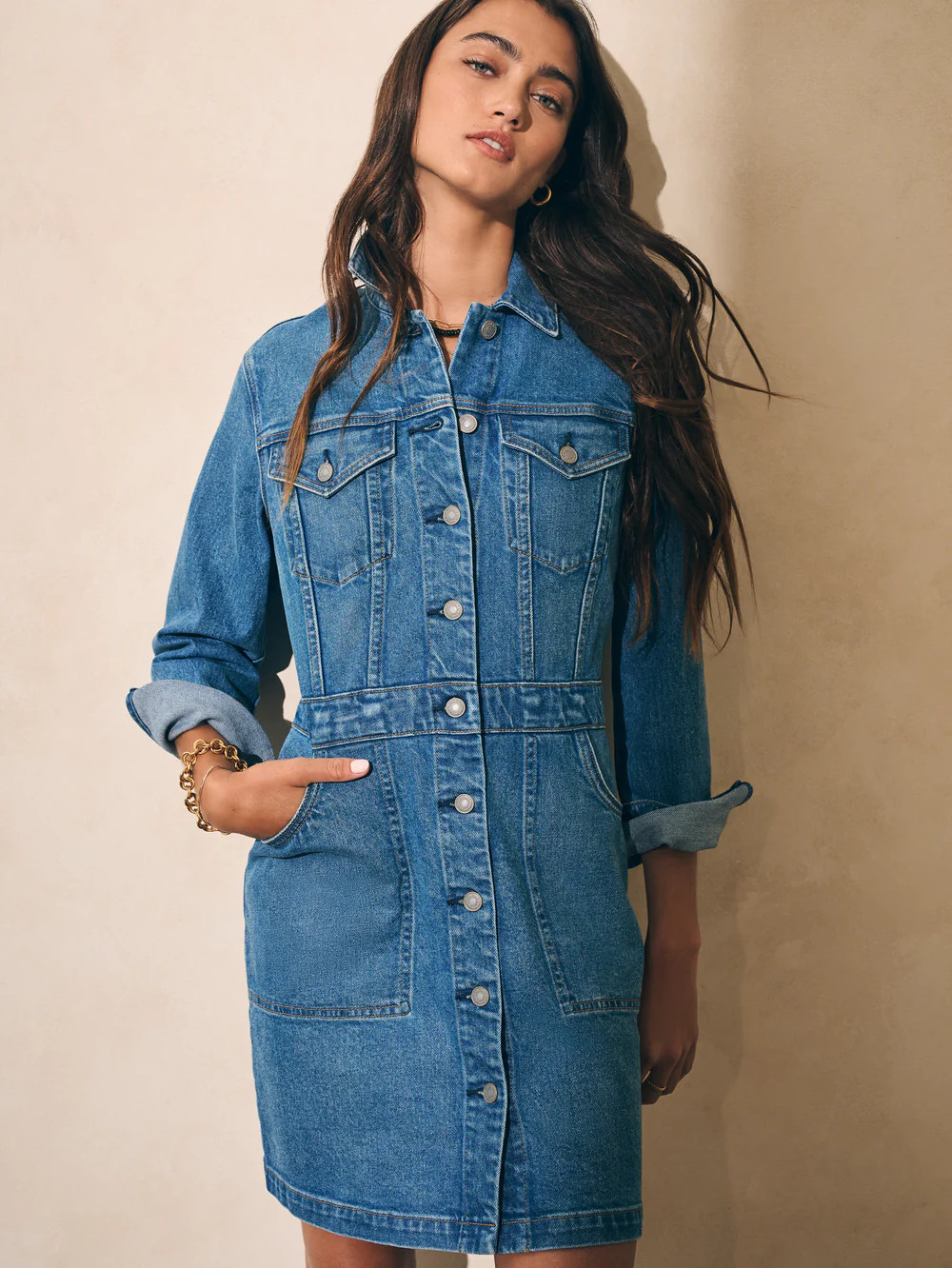 Organic Cotton Denim Michelle Dress | Faherty