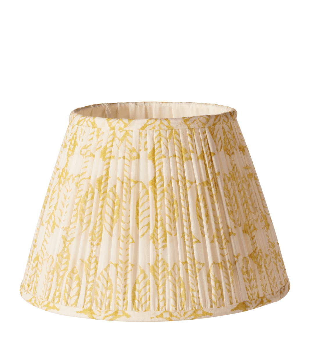 14in Pleated Daun Cotton Lampshade - Turmeric | OKA US