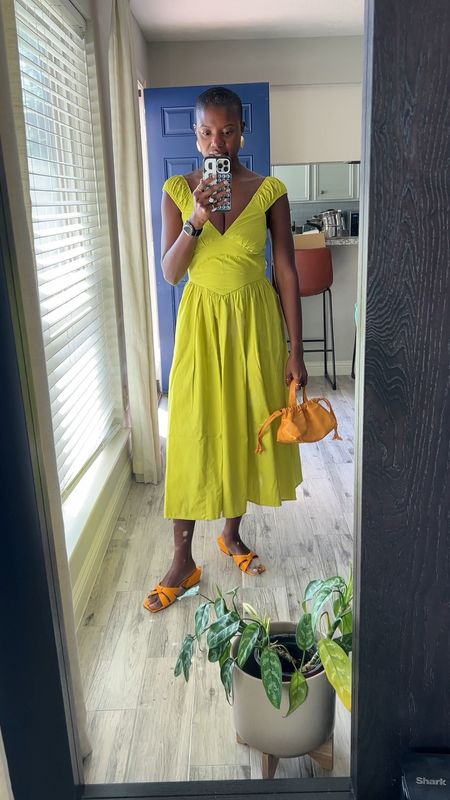 Citrine yellow summer dress! Styled with orange sandals, gold seashell earrings and an orange bag. Easy and bright! I’m wearing a small. 

#LTKstyletip #LTKshoecrush #LTKtravel