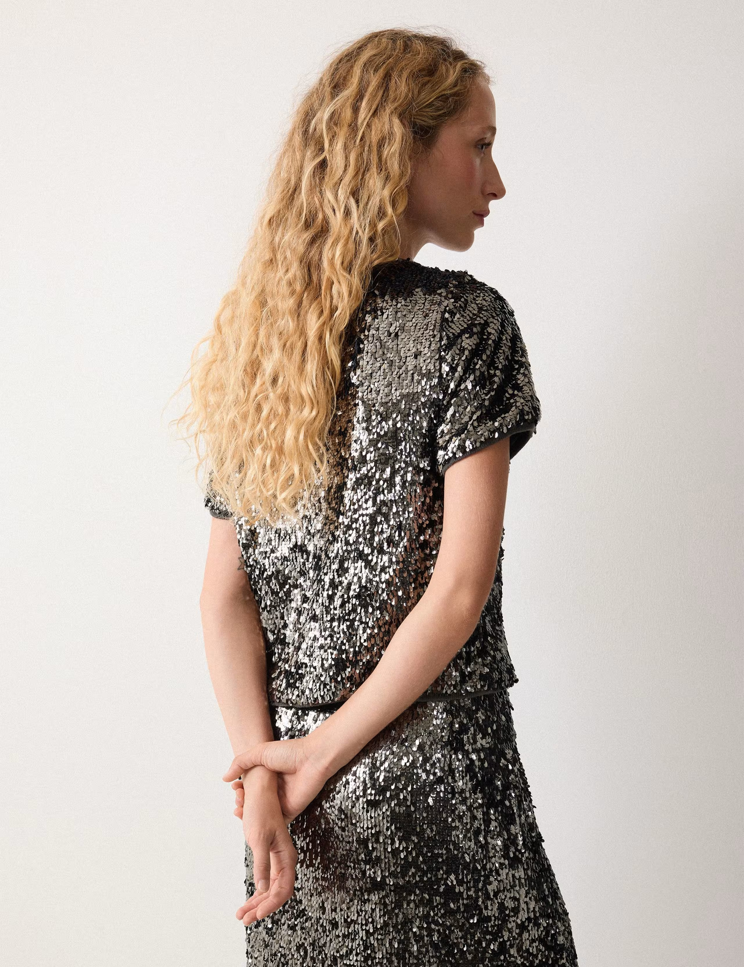 Jersey Metallic Sequin T-Shirt | Marks & Spencer (UK)
