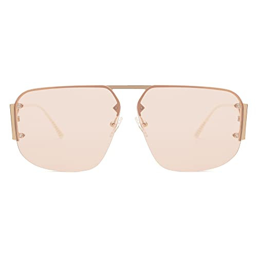 SOJOS Trendy Aviator Sunglasses Mens Womens Retro Metal Rimless Frame Shades Lentes De Sol Para M... | Amazon (US)