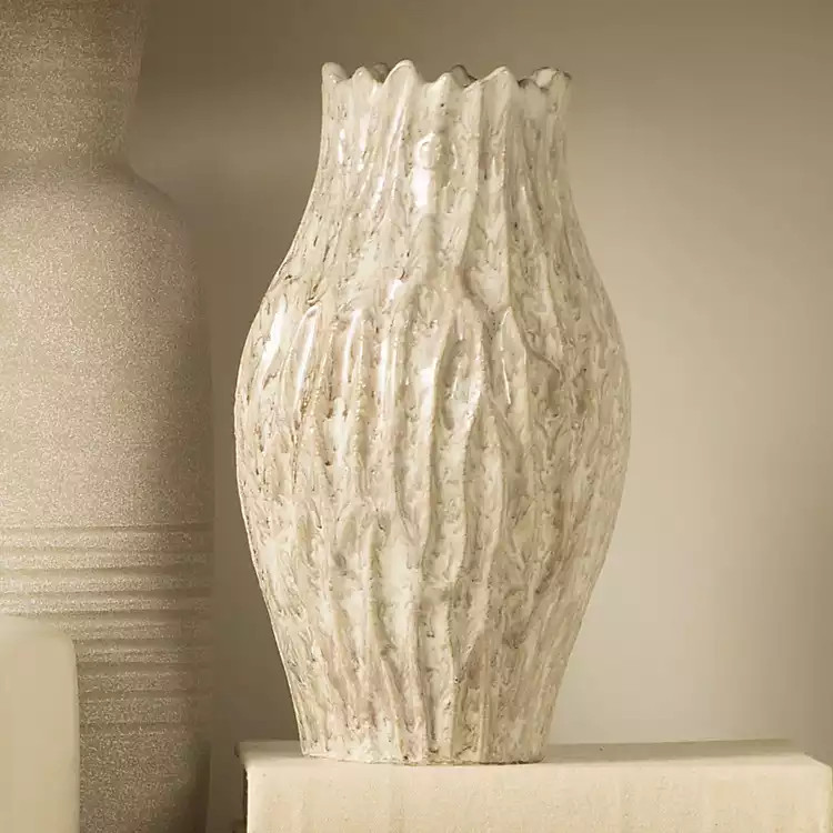 New! Tan Glazed Ceramic Vase | Kirklands