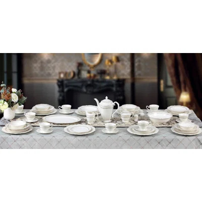 Bone China Dinnerware Set 57 Piece - Service for 8 | Wayfair North America
