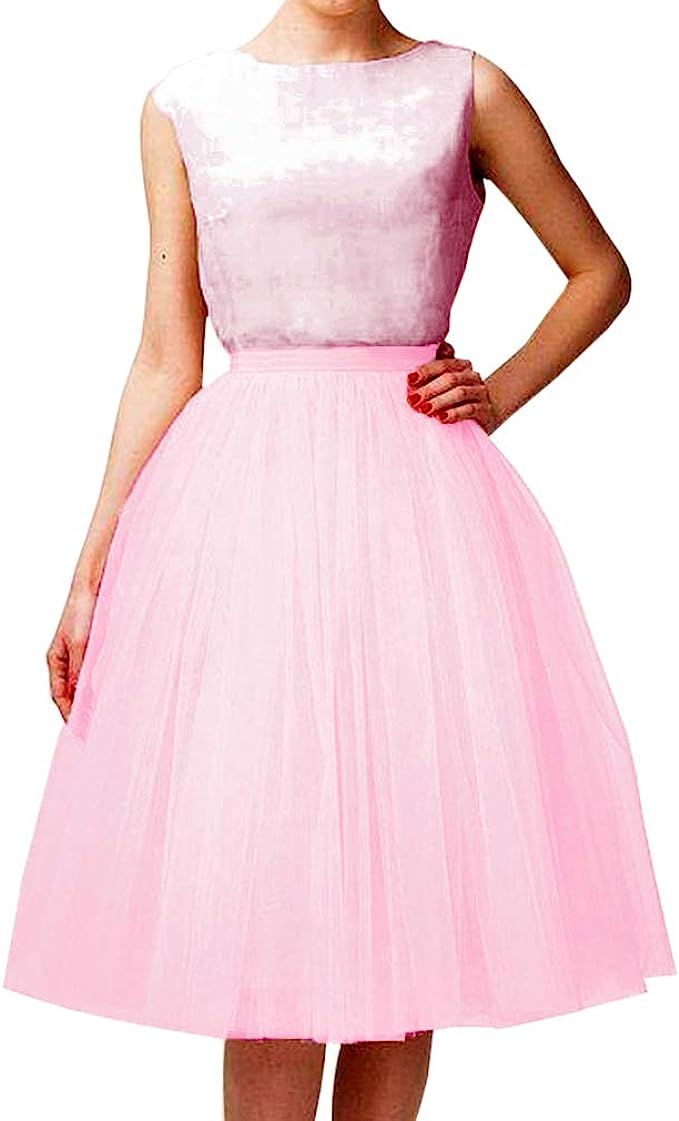 Wedding Planning Women's A Line Short Knee Length Tutu Tulle Prom Party Skirt | Amazon (US)