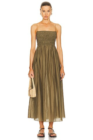 Shirred Lace Up Dress | FWRD 