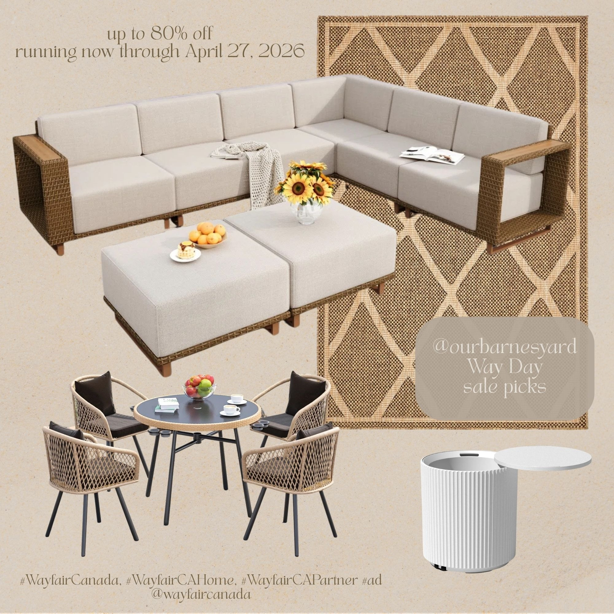 Create the outdoor space of your dreams during this year's Wayfair Canada Way Day Sale on now until April 27! 

 #WayfairCanada #WayfairCAHome #WayfairCAPartner #ad