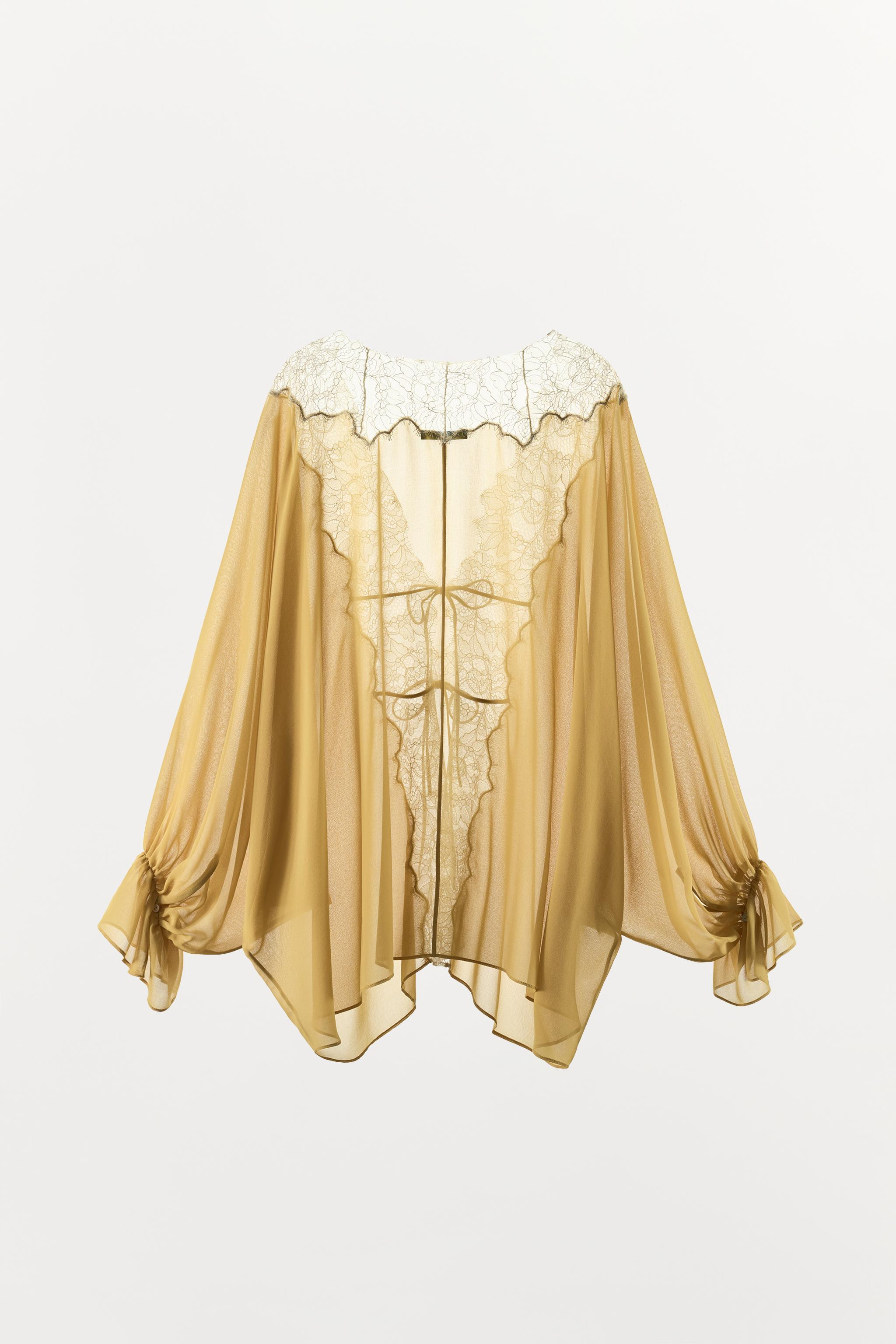 ZW COLLECTION COMBINATION LACE BLOUSE | Zara US
