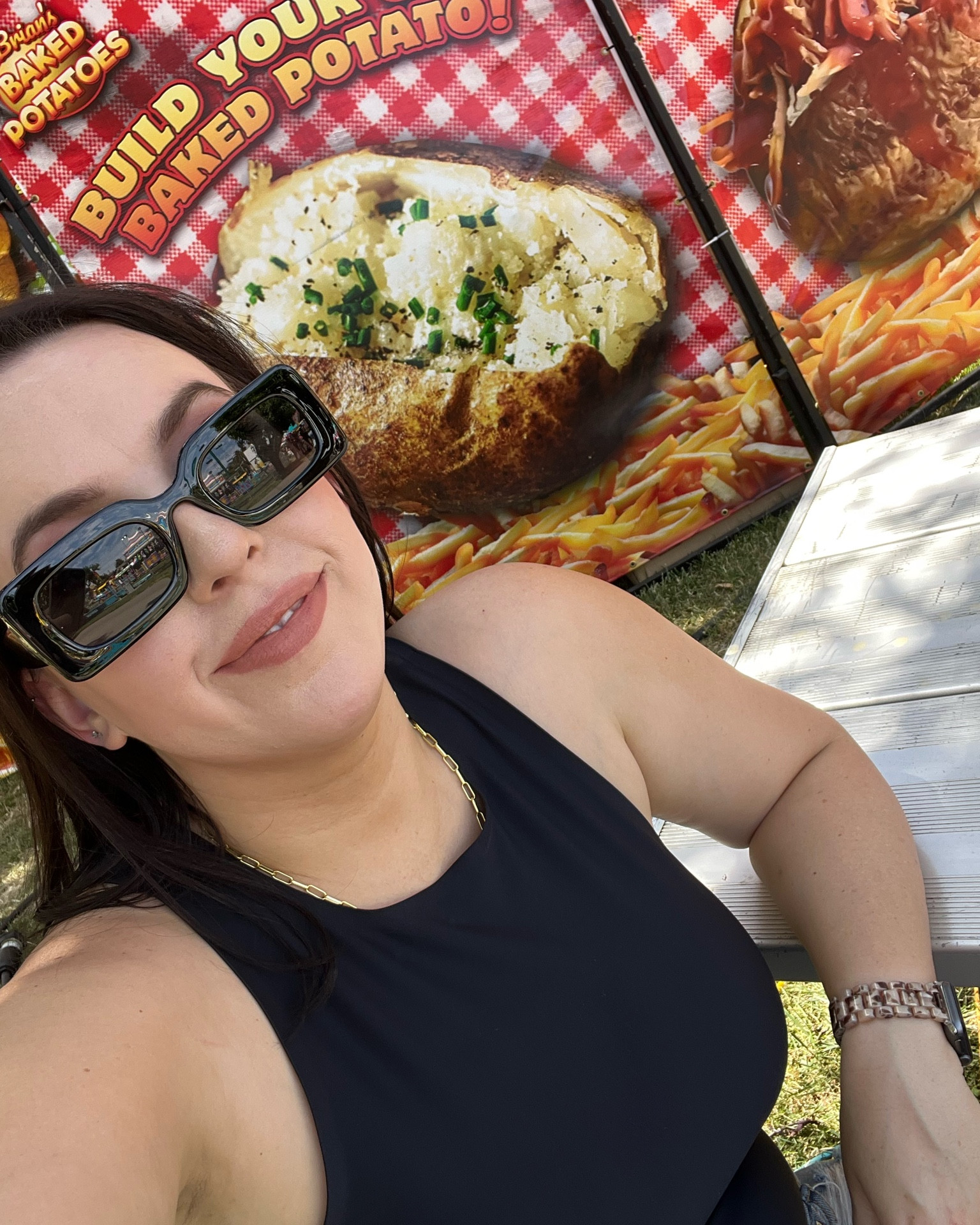 What to wear to the county fair / summer outfit / country concert outfit / black bodysuit / rectangle sunglasses 

#LTKMidsize #LTKStyleTip #LTKFindsUnder50