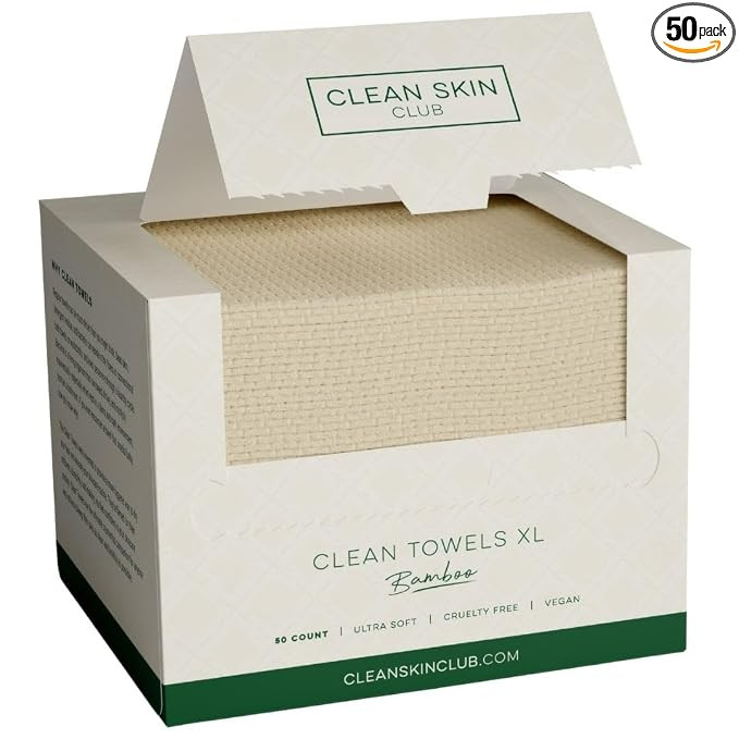 Clean Skin Club Bamboo Viscose Clean Towels® XL 100% USDA Biobased Face Towel, Disposable Face T... | Amazon (US)