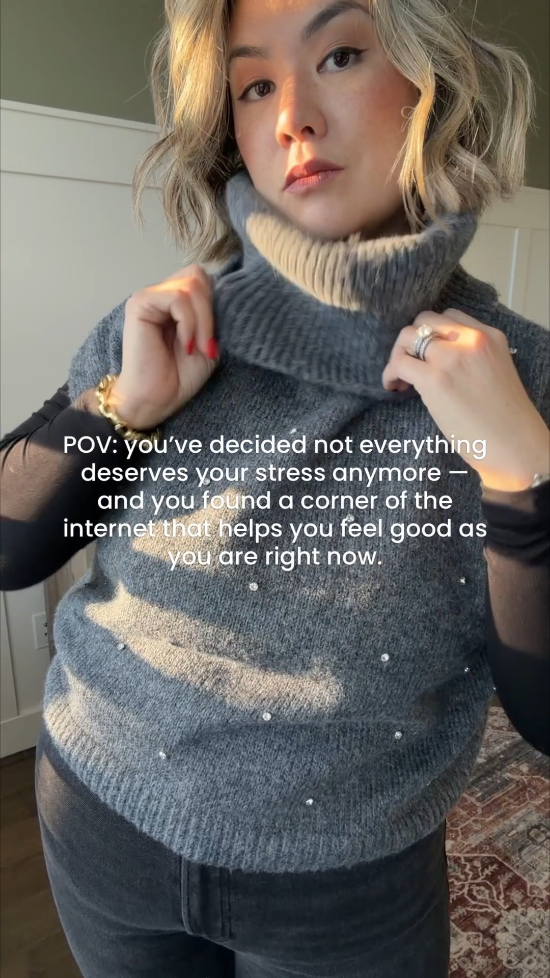 I’ve had both of these turtlenecks for about a month now and I love them just as much as I did when I first got them! These are great layering pieces, especially if you like the vest look but shy away from them because they are sleeveless. They are perfect to wear with a simple white or black long sleeve underneath. I’m wearing these in a medium large and there is plenty of room to spare.

#LTKootd #LTKOver40 #LTKMidsize