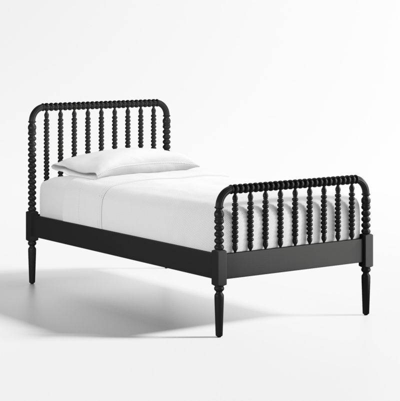 Jenny Lind Black Wood Spindle Twin Kids Bed + Reviews | Crate & Kids | Crate & Barrel