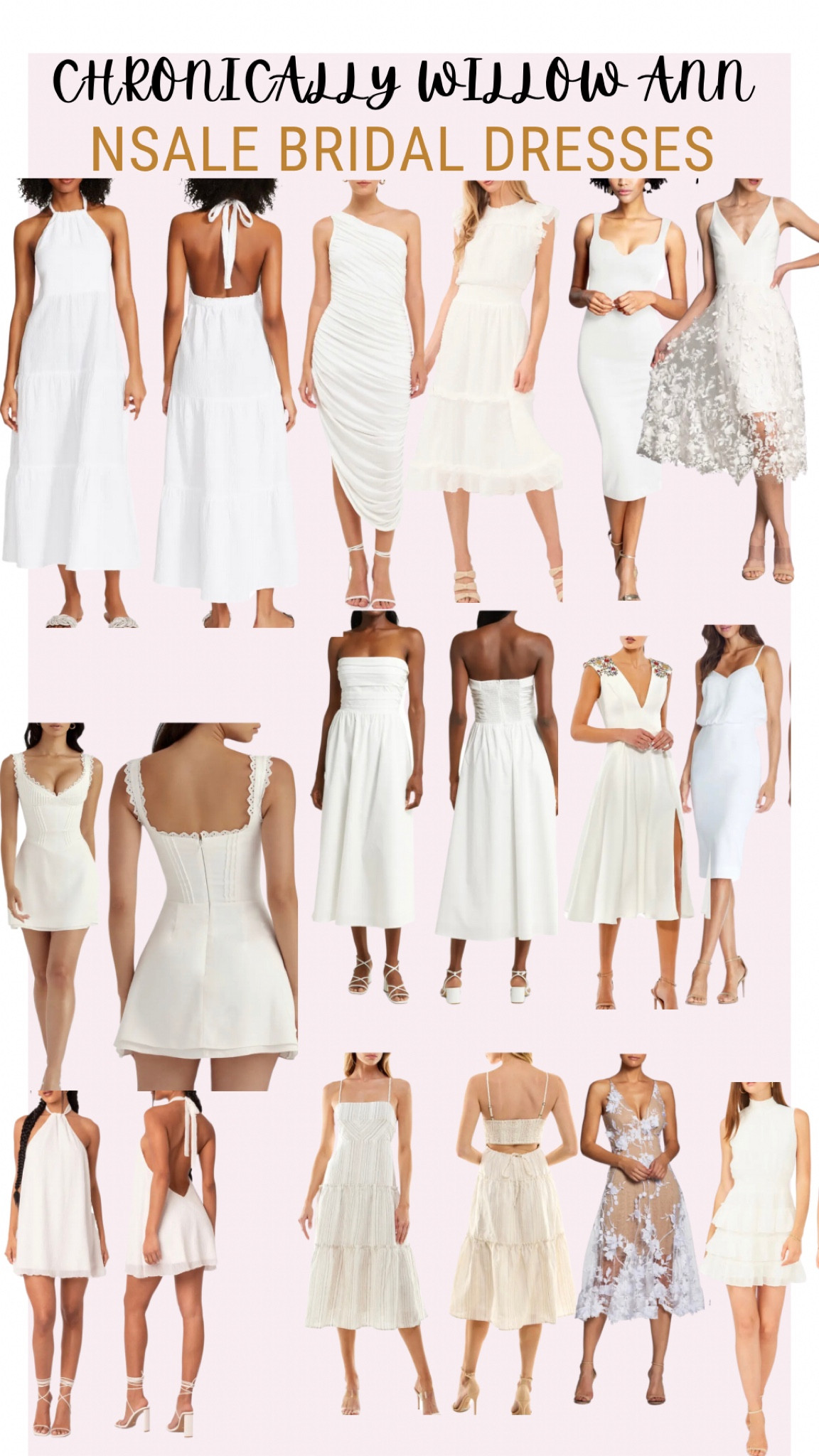 My favorite and most beautiful white dresses that are on sale with the Nordstrom anniversary! Perfect bridal shower dresses, wedding shower dresses, wedding dresses, engagement dresses, rehearsal dinner dresses and more'

#LTKwedding #LTKsalealert #LTKxNSale