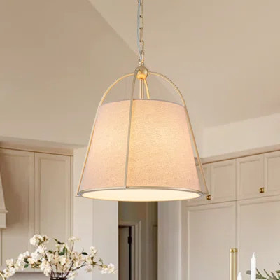 1 - Light Linen Shade Vintage Conical Drum Pendant Light | Wayfair North America