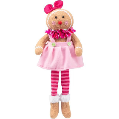 Christmas Gingerbread Plush Doll, 17" Girl Cute Shelf Decorations - Fun Kids Holiday Toy Elf Buddy, Decorate Your House Tree or Stocking with Soft | Target