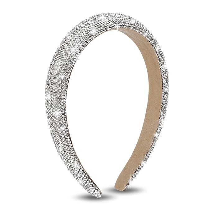 Sibba Rhinestone Headbands Sparkly Jeweled Beaded Hair Band Sparkle Crystal Glitter Bling Sequin ... | Amazon (US)