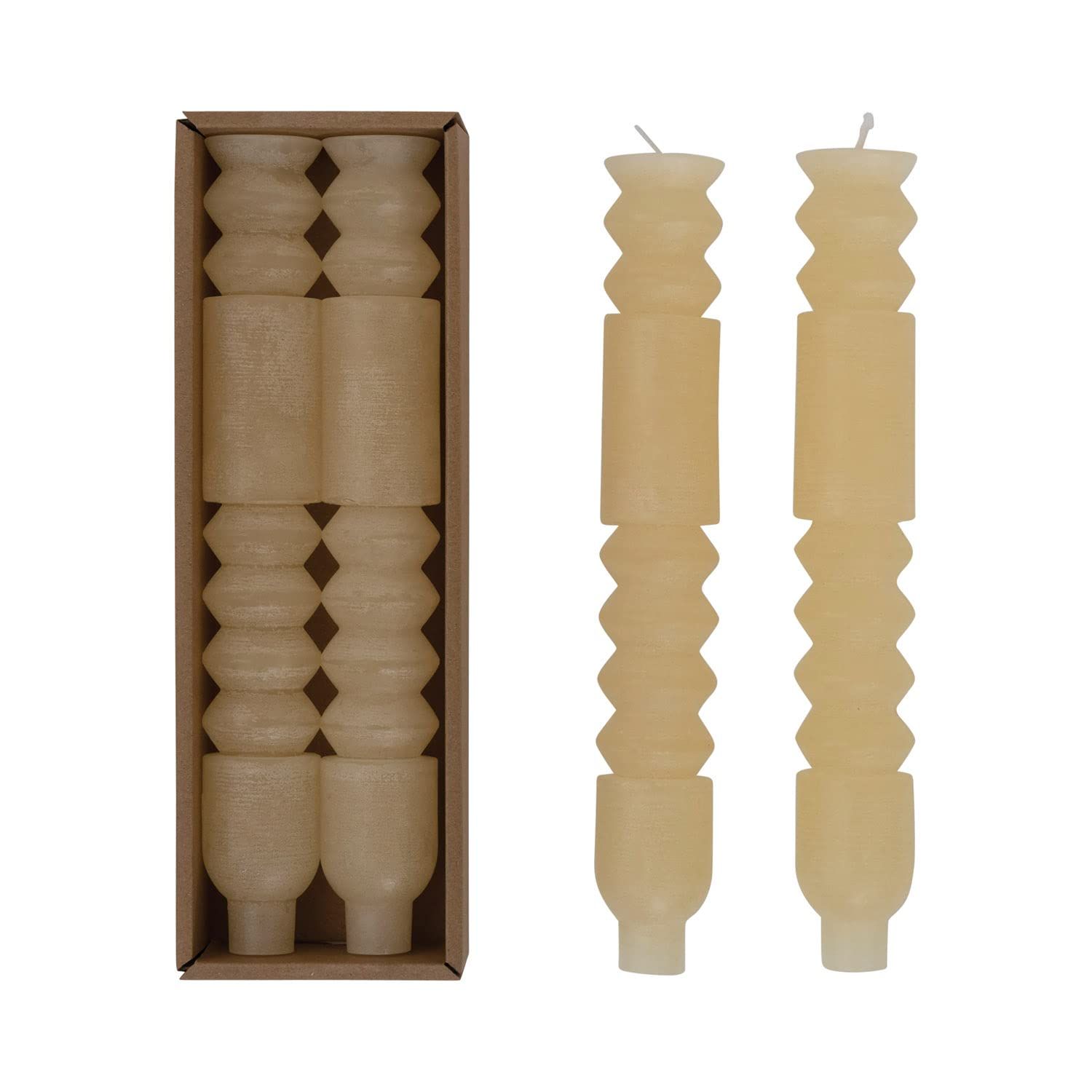 Creative Co-Op Unscented Totem Taper Candles in Box, Set of 2 | Amazon (US)