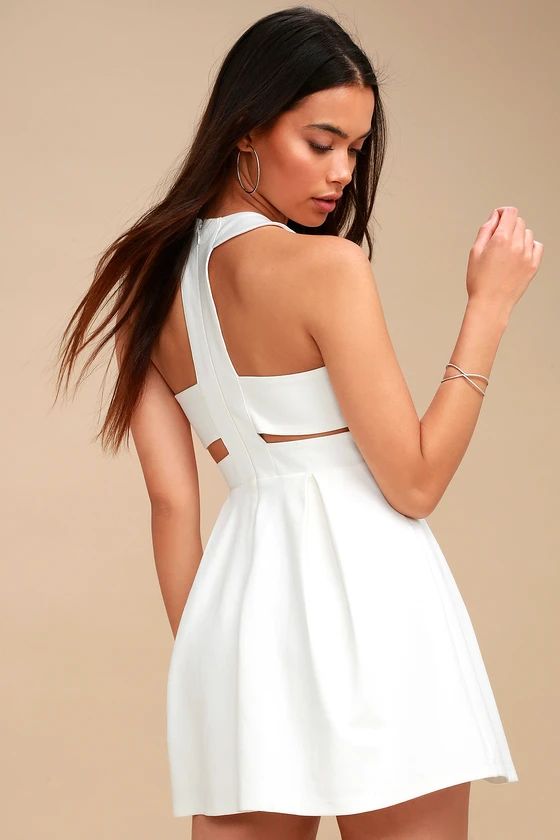 Cutout and About White Skater Dress | Lulus (US)