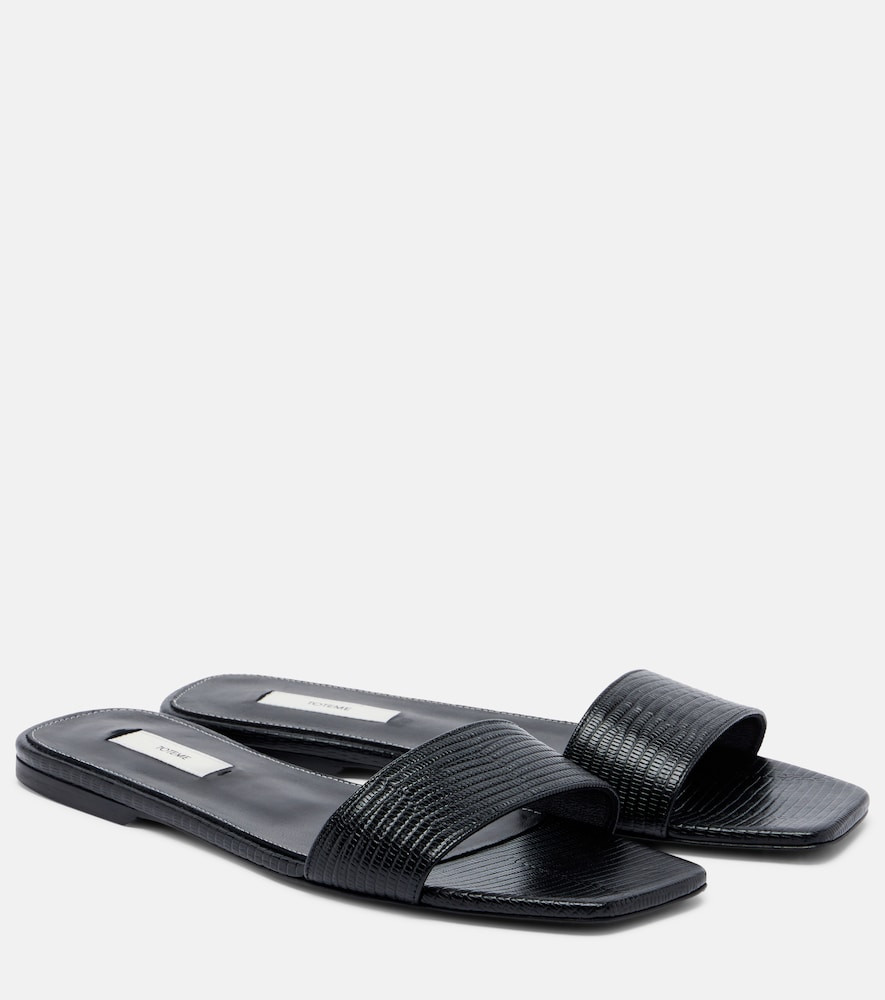 Toteme Lizard-effect leather slides | Mytheresa (US/CA)