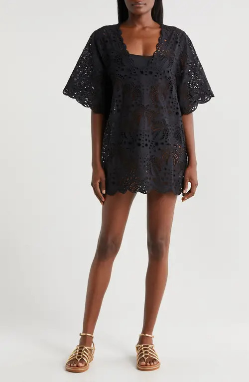 FARM Rio Laise Cover-Up in Black at Nordstrom, Size X-Small | Nordstrom