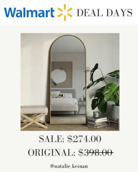 Walmart deal days! Walmart find. Sale alert. Mirror on sale. Gold arch mirror. Walmart home. Neutral home. Home decor. 

#LTKhome #LTKsalealert #LTKstyletip