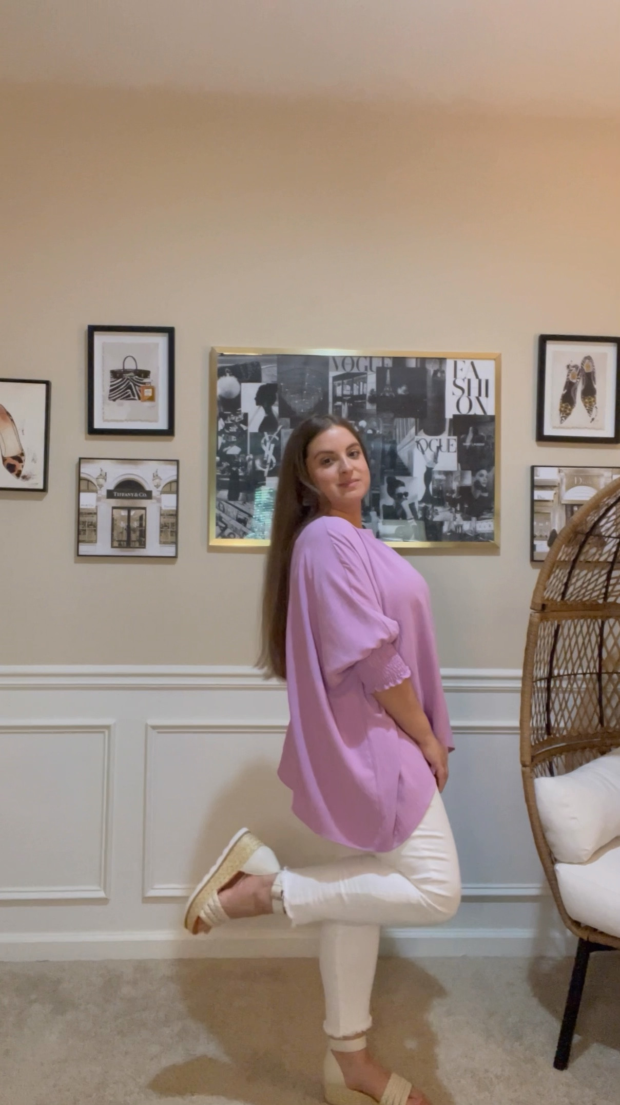 Top - old from Dress Up; similar styles linked
Jeans - LOFT, size 10 (sized up one)
Shoes - old Target; linked another style
Bag - old Target; linked similar styles
Earrings - Etsy

Summer Style // Summer Top // Lilac // White Jeans // Sandals // 

#LTKStyleTip #LTKFindsUnder50 #LTKFindsUnder100