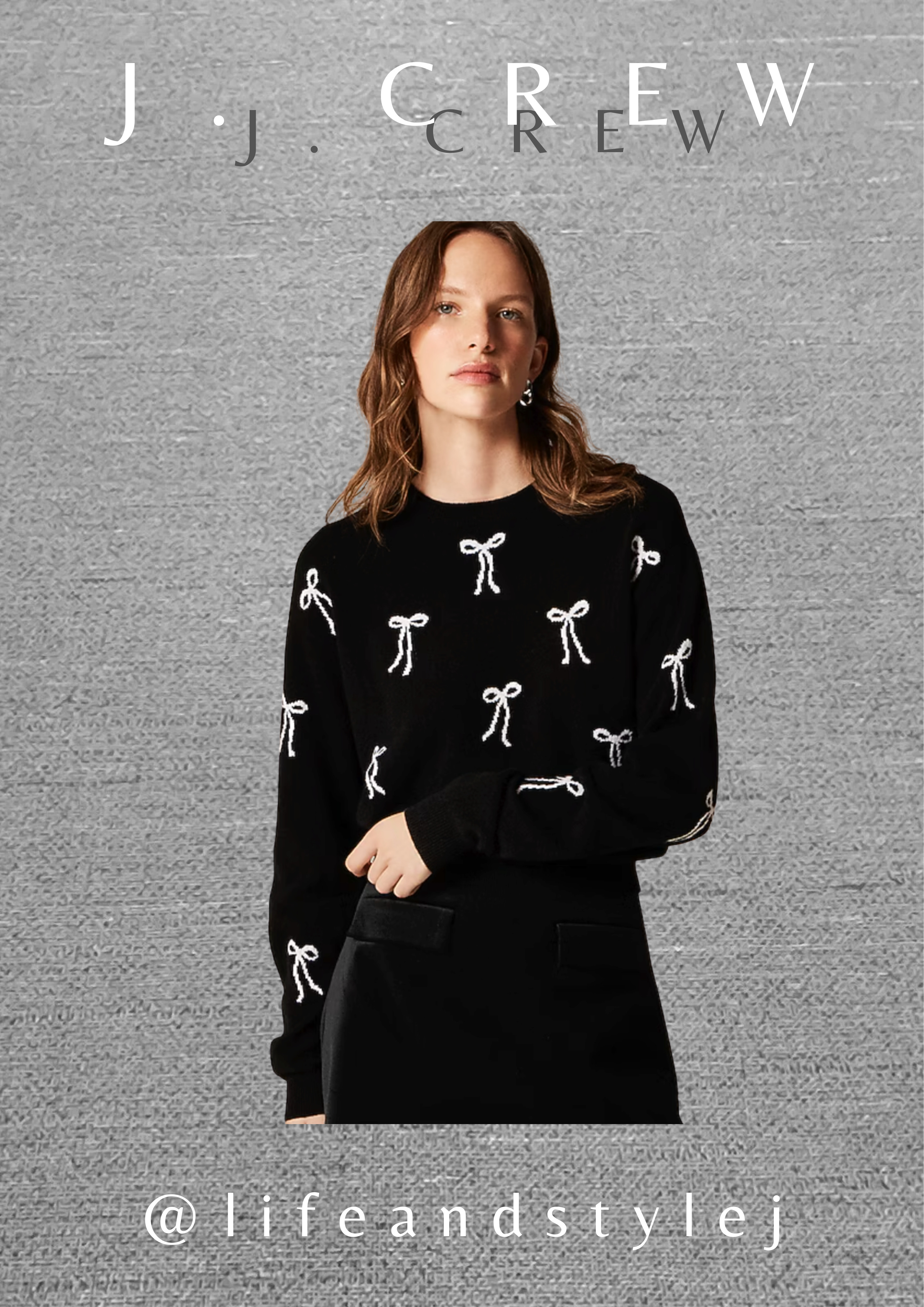 The J.Crew perfect cashmere crewneck sweater in bow print brings a soft elegant touch to your holiday shop edit and fits beautifully with midlife ageless fashion. Style it with wide leg trousers, a satin slip skirt, or dark denim for a polished festive look that feels timeless and effortless. #MidlifeFashion #AgelessStyle #HolidayEdit #JCrewStyle #CashmereTrend  

 #LTKHoliday #LTKU #LTKOver40