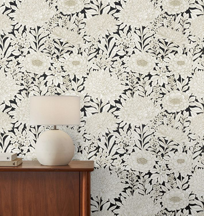 Wood Block Blooms Wallpaper | Rejuvenation